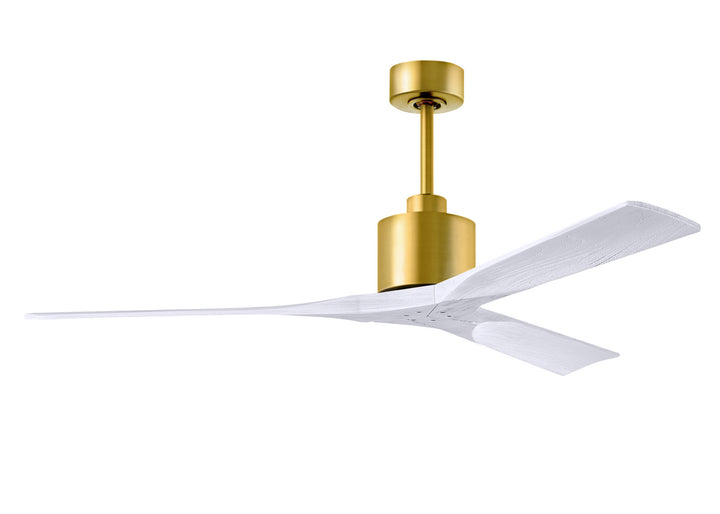 Matthews Fan Company Nan NK-BRBR-MWH-60 Ceiling Fan - Brushed Brass, Matte White/