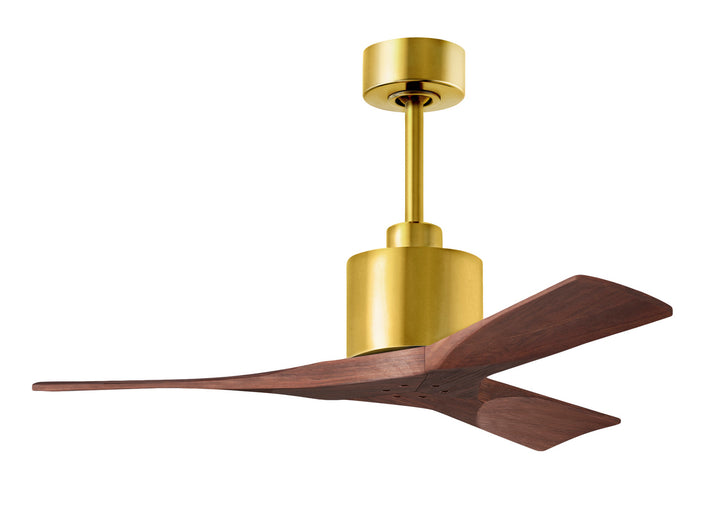 Matthews Fan Company Nan NK-BRBR-WA-42 Ceiling Fan - Brushed Brass, Walnut/