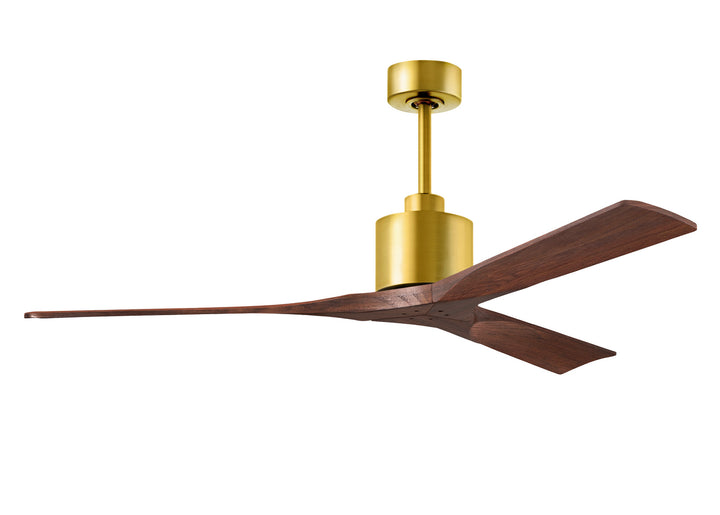 Matthews Fan Company Nan NK-BRBR-WA-60 Ceiling Fan - Brushed Brass, Walnut/