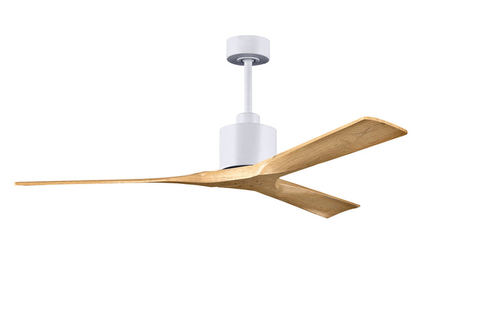 Matthews Fan Company Nan NK-MWH-LM-60 Ceiling Fan - Matte White, Light MapleTone/