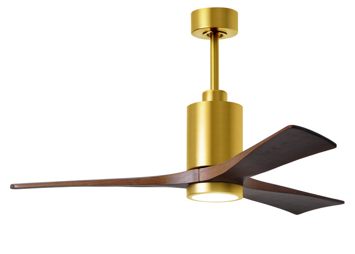 Matthews Fan Company Patricia PA3-BRBR-WA-52 Ceiling Fan - Brushed Brass, Walnut Tone/