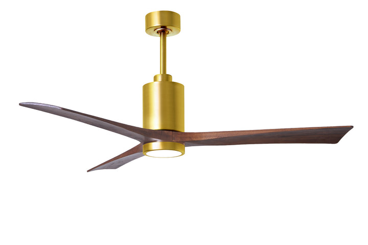 Matthews Fan Company Patricia PA3-BRBR-WA-60 Ceiling Fan - Brushed Brass, Walnut Tone/