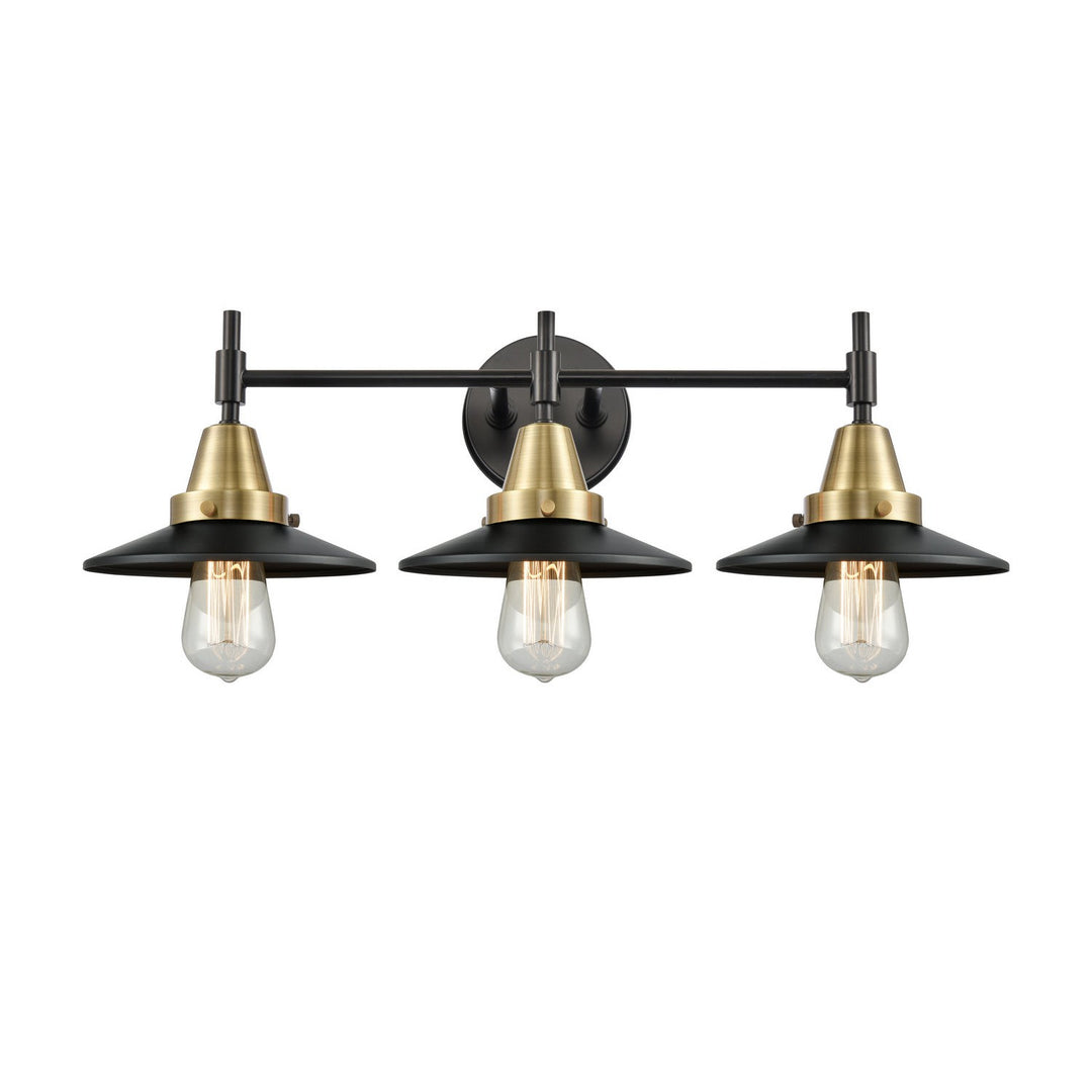 Innovations Caden 447-3W-BAB-M6-BK Bath Vanity Light 26 in. wide - Black Antique Brass