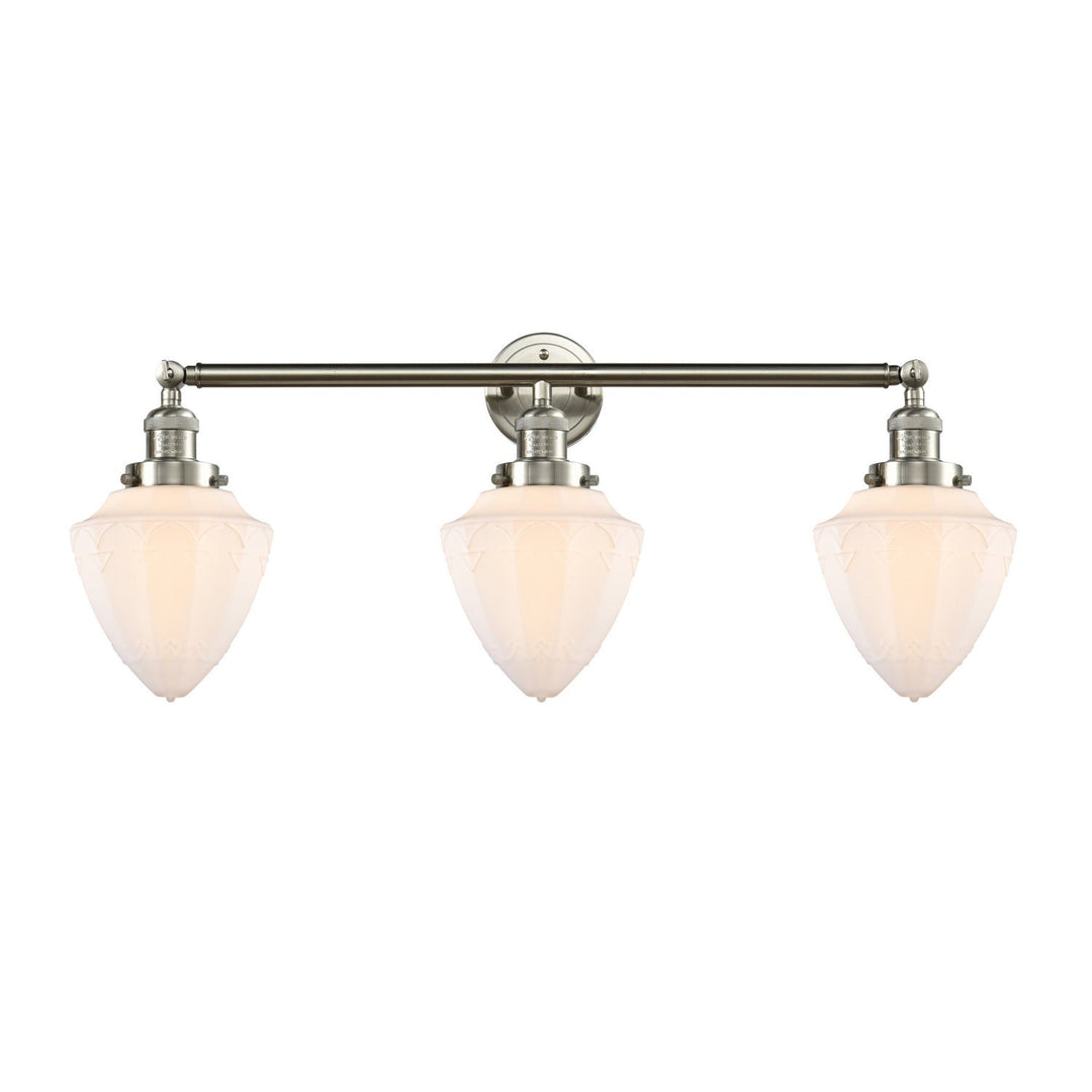 Innovations Franklin Restoration 205-SN-G661-7 Bath Vanity Light 34 in. wide - Brushed Satin Nickel