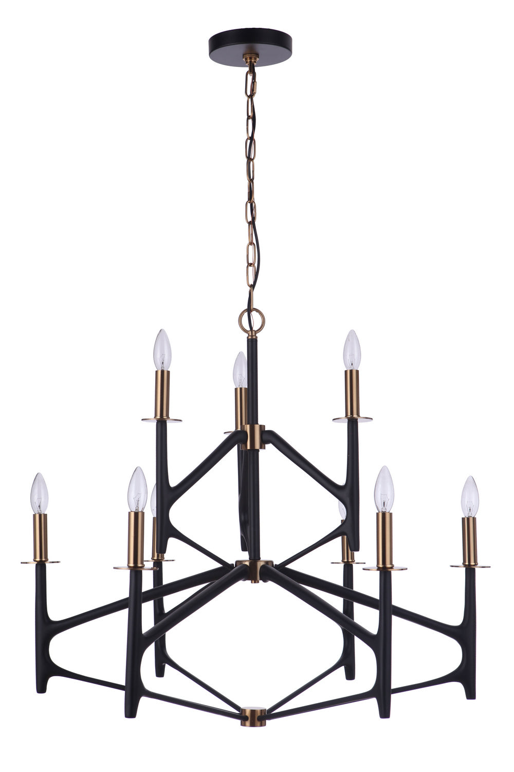 Craftmade The Reserve 55529-FBSB Chandelier Light - Flat Black/Satin Brass