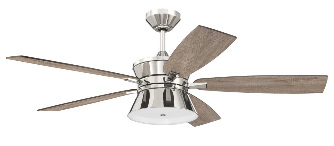 Craftmade Dominick DMK52PLN5 Ceiling Fan 52 - Polished Nickel, Driftwood/Greywood/