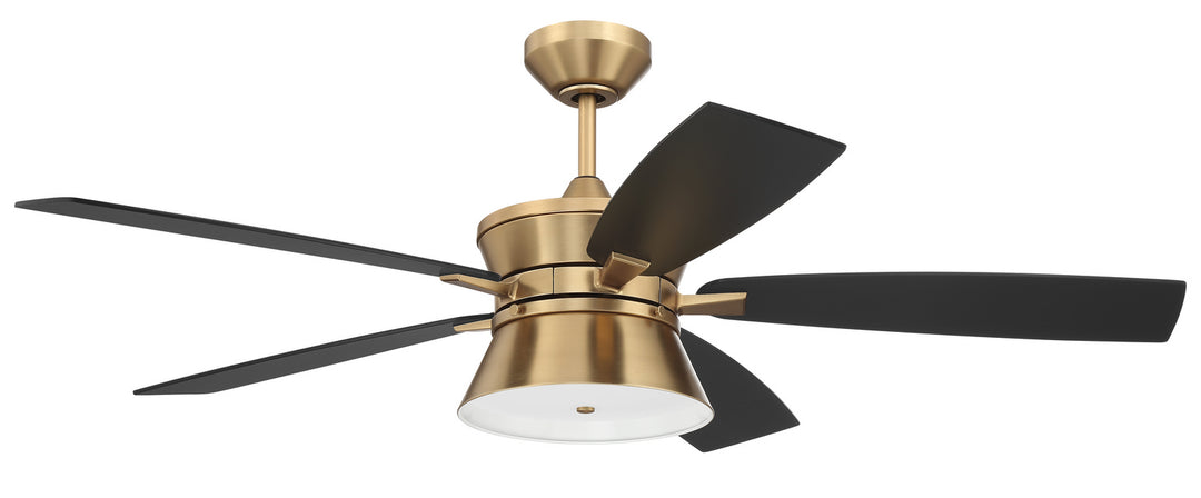 Craftmade Dominick DMK52SB5 Ceiling Fan 52 - Satin Brass, Flat Black/Black Walnut/