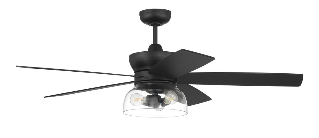 Craftmade Gibson GBN52FB5 Ceiling Fan 52 - Flat Black, Flat Black/Greywood/