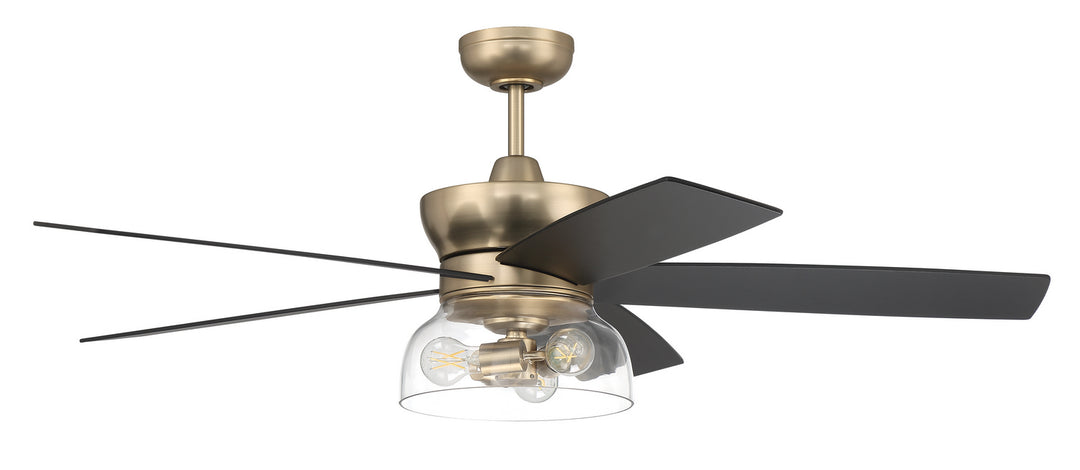 Craftmade Gibson GBN52SB5 Ceiling Fan 52 - Satin Brass, Flat Black/Black Walnut/