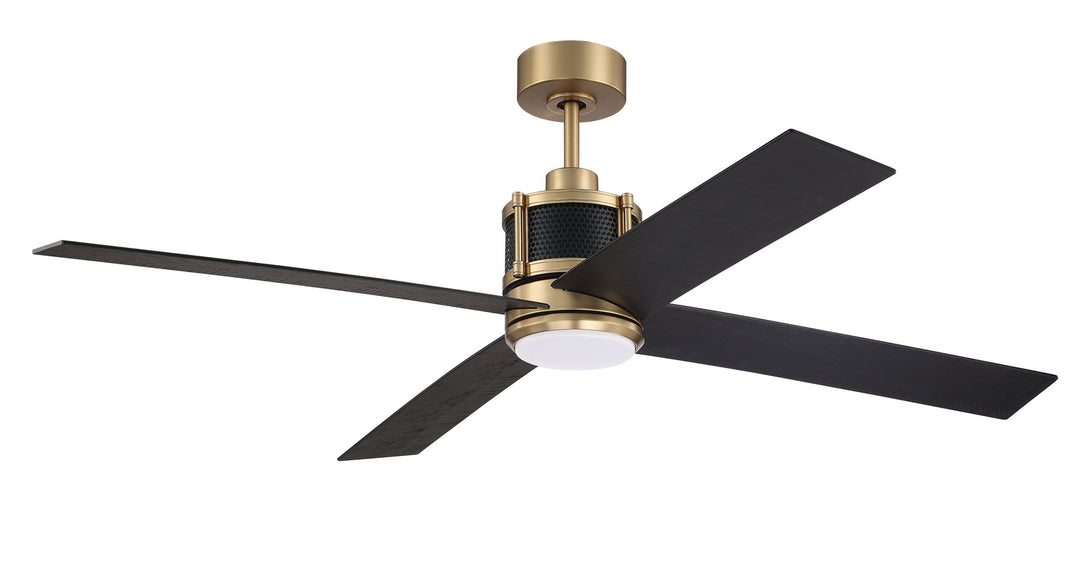 Craftmade Gregory GRG56SBFB4 Ceiling Fan 56 - Satin Brass/Flat Black, Flat Black/Black Walnut/