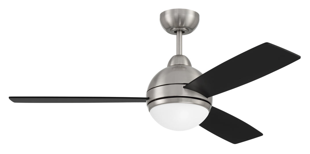Craftmade Keen KNE48BNK3 Ceiling Fan 48 - Brushed Polished Nickel, Flat Black/Greywood/