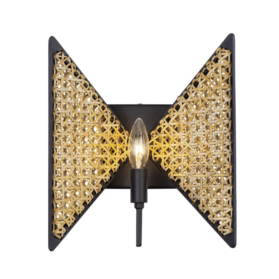 Varaluz Machina 379W01MBS Wall Sconce Light - Matte Black/Sulihiya