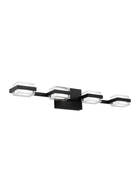 Visual Comfort Modern 700BCKMD4B-LED930 Bath Vanity Light 32 in. wide - Nightshade Black