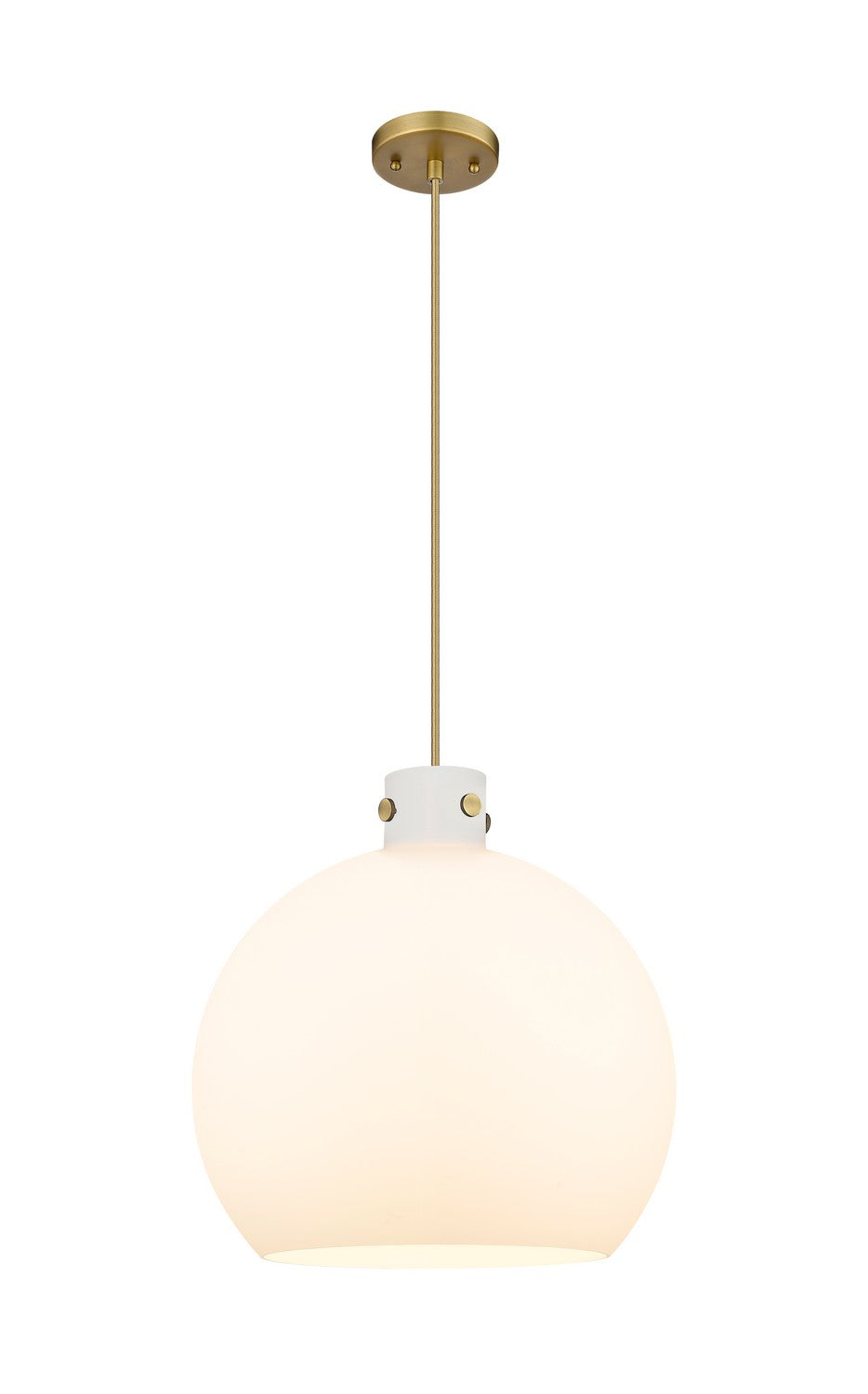 Innovations Newton 410-1PL-BB-G410-18WH Pendant Light - Brushed Brass