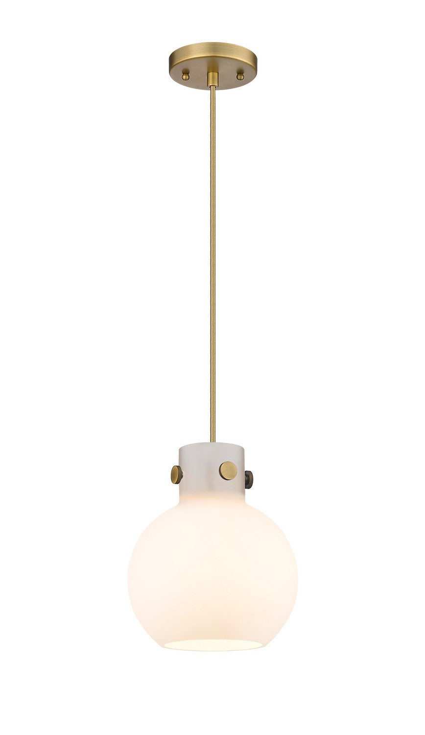 Innovations Newton 410-1PS-BB-G410-8WH Pendant Light - Brushed Brass