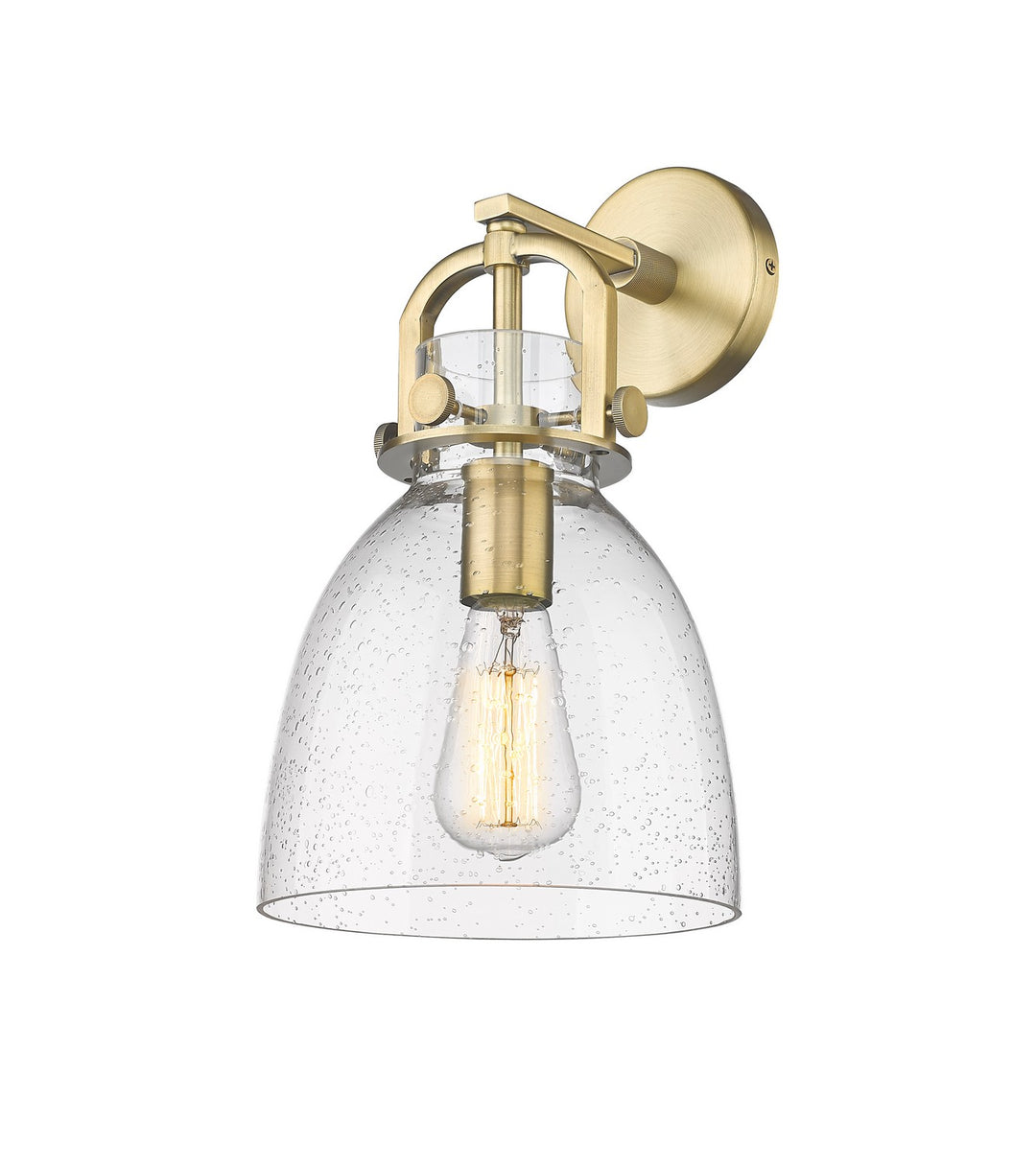 Innovations Downtown Urban 410-1W-BB-G412-8SDY Wall Sconce Light - Brushed Brass