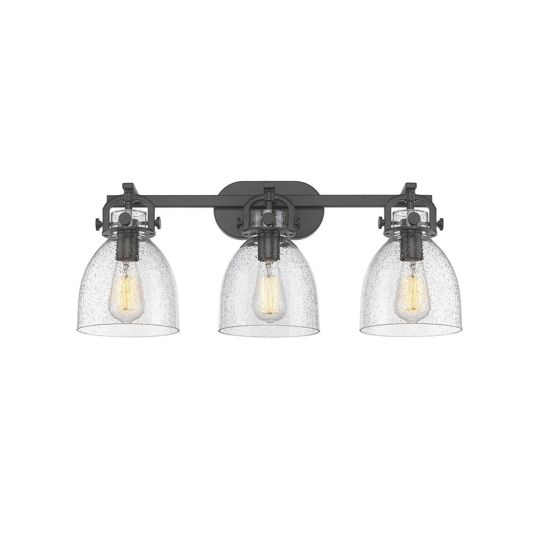 Innovations Downtown Urban 410-3W-BK-G412-7SDY Bath Vanity Light 27 in. wide - Matte Black