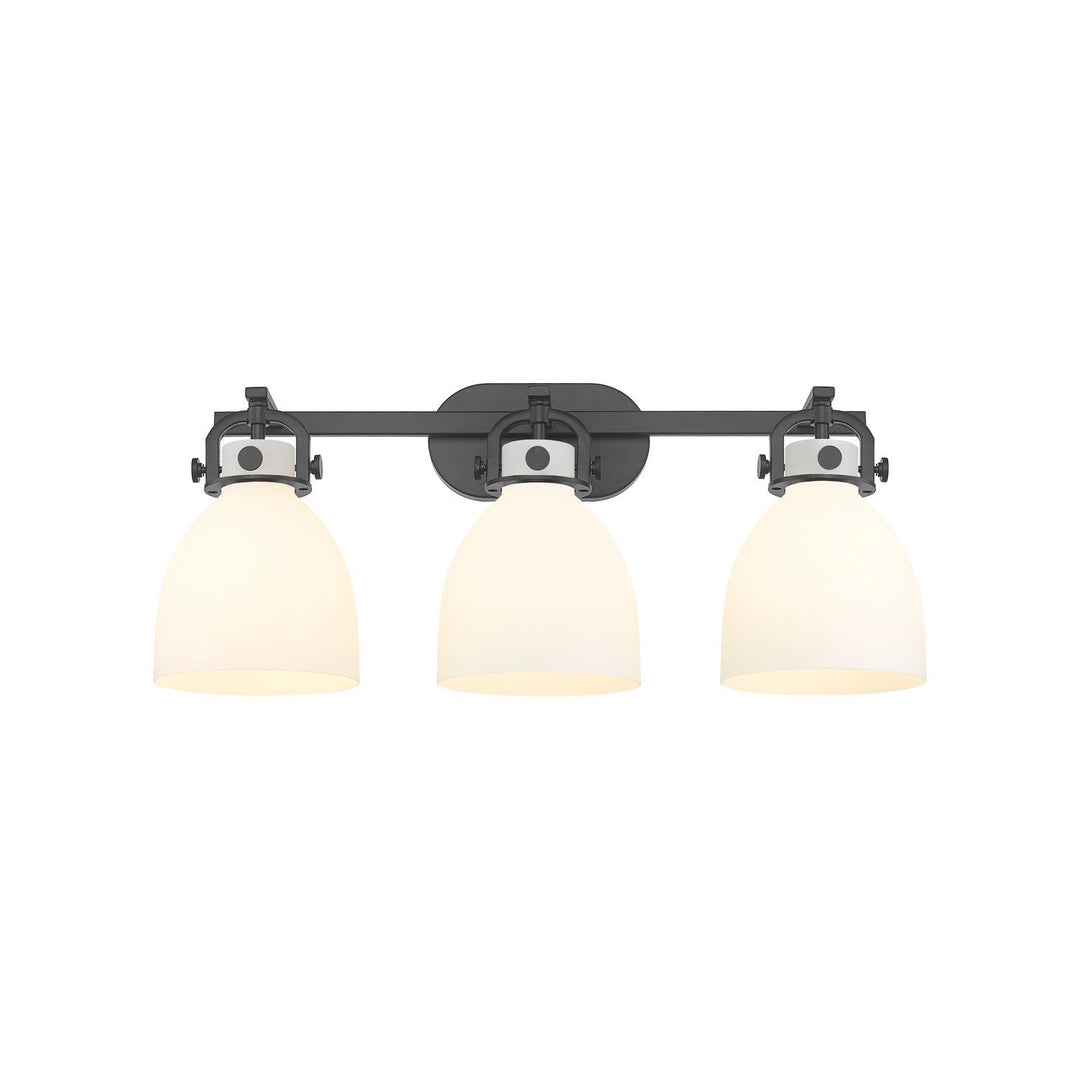 Innovations Downtown Urban 410-3W-BK-G412-7WH Bath Vanity Light 27 in. wide - Matte Black