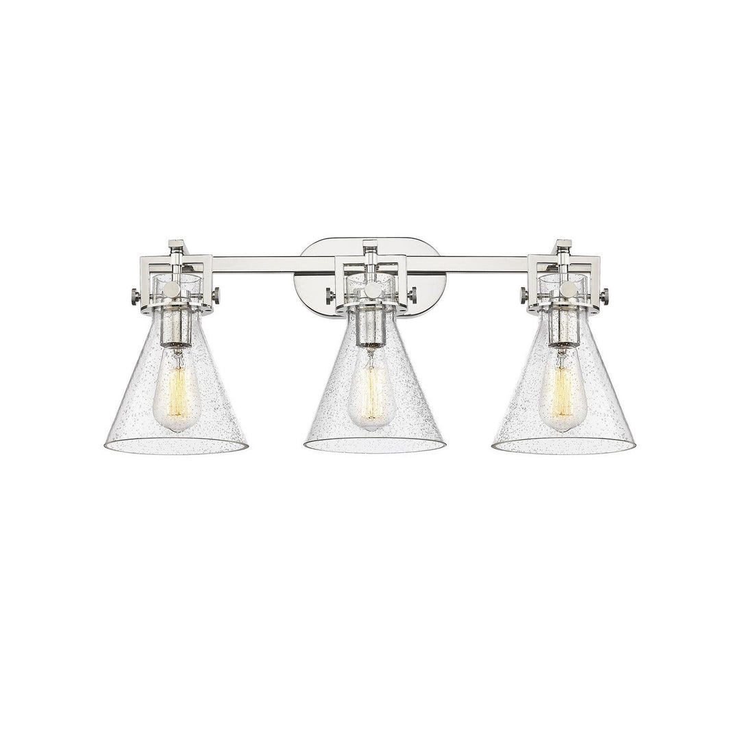 Innovations Newton 411-3W-PN-G411-7SDY Bath Vanity Light 27 in. wide - Polished Nickel