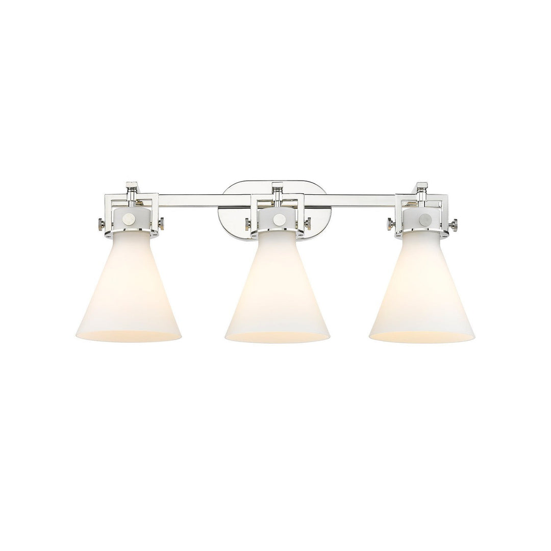 Innovations Newton 411-3W-PN-G411-7WH Bath Vanity Light 27 in. wide - Polished Nickel