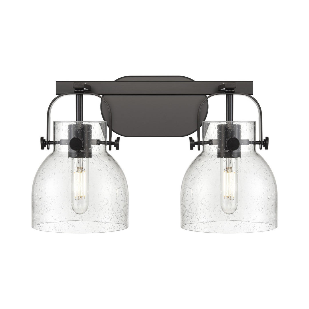 Innovations Downtown Urban 423-2W-BK-G412-6SDY Bath Vanity Light 17 in. wide - Matte Black