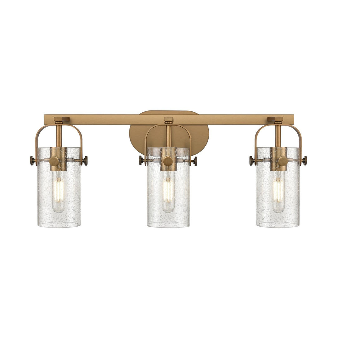 Innovations Pilaster 423-3W-BB-G423-7SDY Bath Vanity Light 25 in. wide - Brushed Brass
