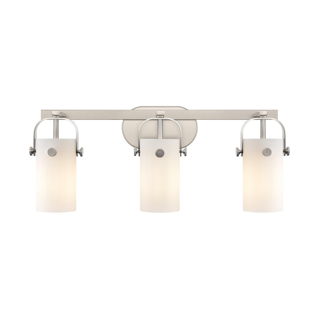 Innovations Pilaster 423-3W-SN-G423-7WH Bath Vanity Light 25 in. wide - Brushed Satin Nickel