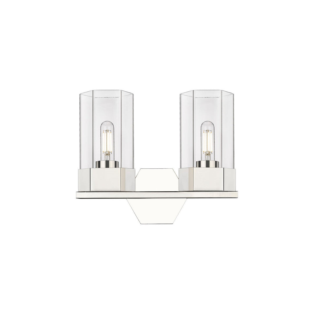 Innovations Downtown Urban 427-2W-PN-G427-9CL Bath Vanity Light 13 in. wide - Polished Nickel