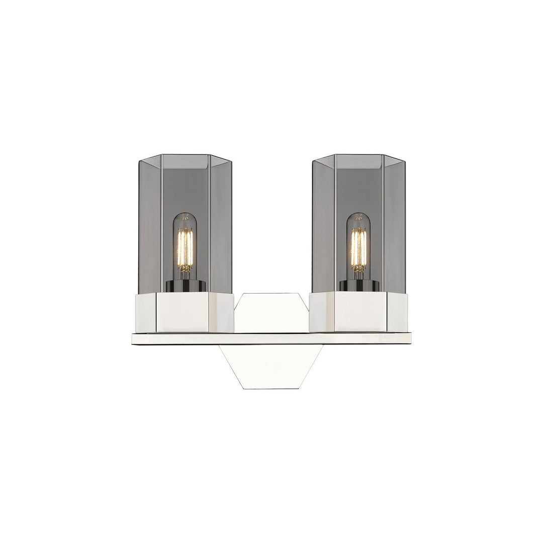 Innovations Downtown Urban 427-2W-PN-G427-9SM Bath Vanity Light 13 in. wide - Polished Nickel