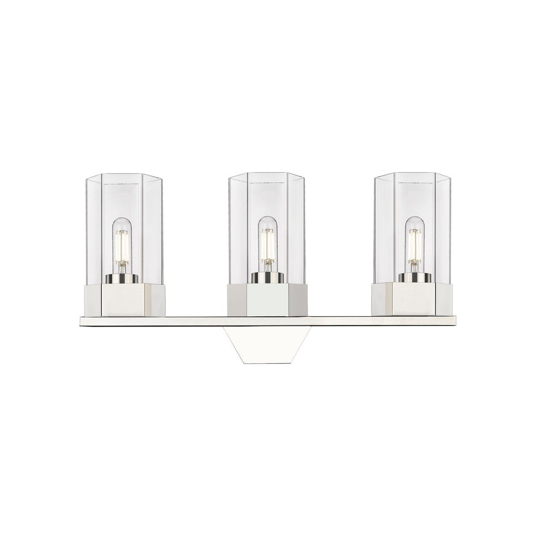 Innovations Downtown Urban 427-3W-PN-G427-9CL Bath Vanity Light 22 in. wide - Polished Nickel