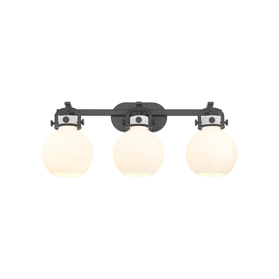 Innovations Newton 410-3W-BK-G410-7WH Bath Vanity Light 27 in. wide - Matte Black