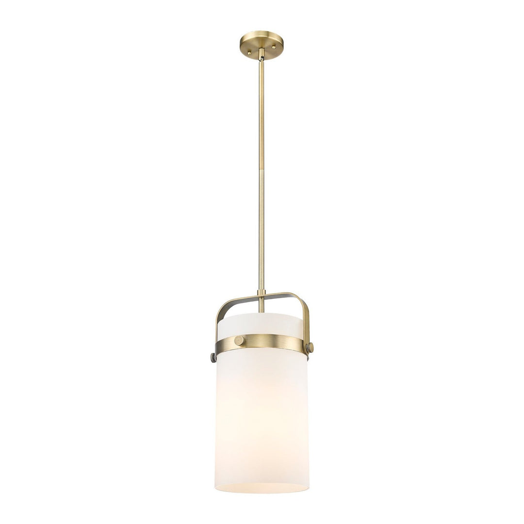 Innovations Downtown Urban 413-1SM-BB-G413-1S-8WH Pendant Light - Brushed Brass
