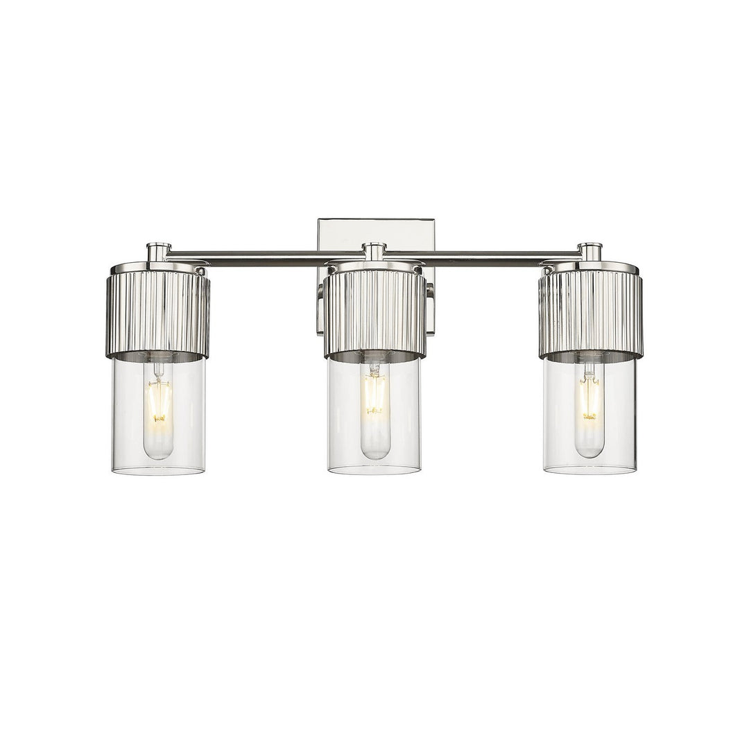 Innovations Downtown Urban 428-3W-PN-G428-7CL Bath Vanity Light 21 in. wide - Polished Nickel