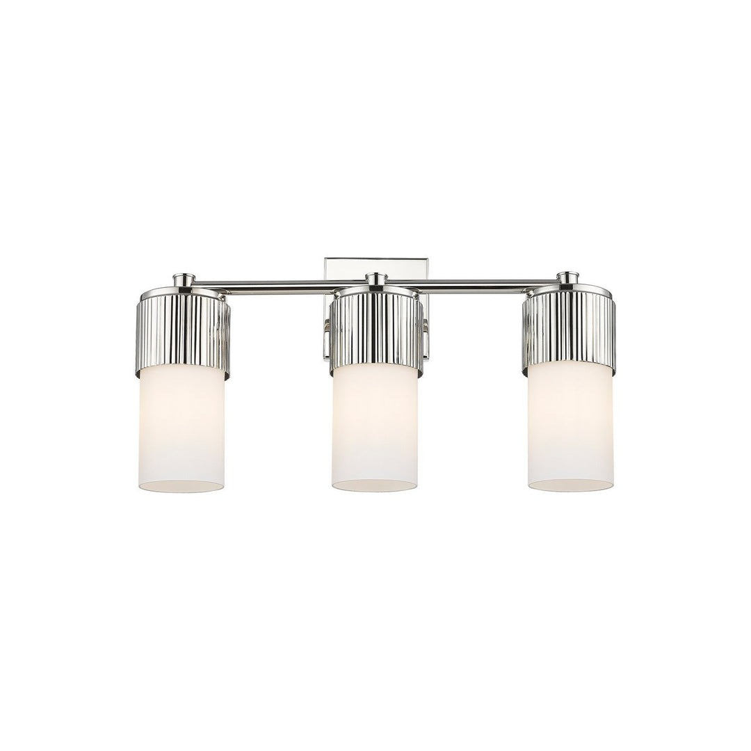 Innovations Downtown Urban 428-3W-PN-G428-7WH Bath Vanity Light 21 in. wide - Polished Nickel