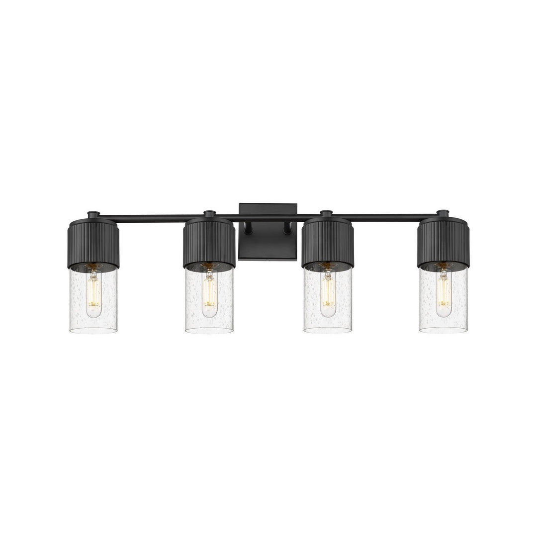 Innovations Downtown Urban 428-4W-BK-G428-7SDY Bath Vanity Light 31 in. wide - Matte Black