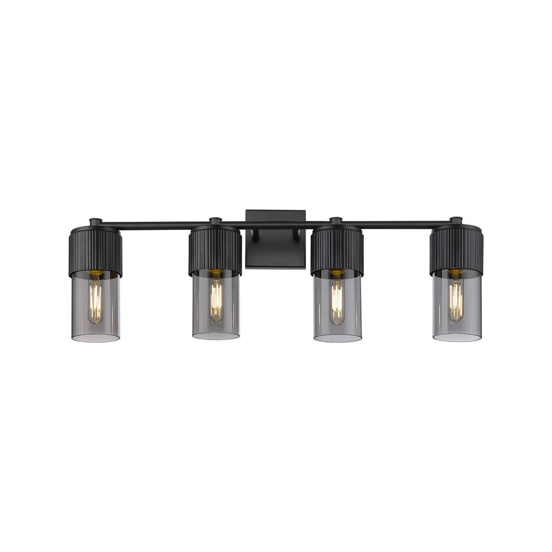 Innovations Downtown Urban 428-4W-BK-G428-7SM Bath Vanity Light 31 in. wide - Matte Black