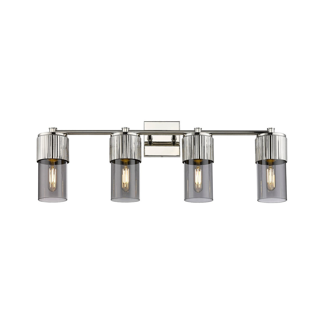 Innovations Downtown Urban 428-4W-PN-G428-7SM Bath Vanity Light 31 in. wide - Polished Nickel