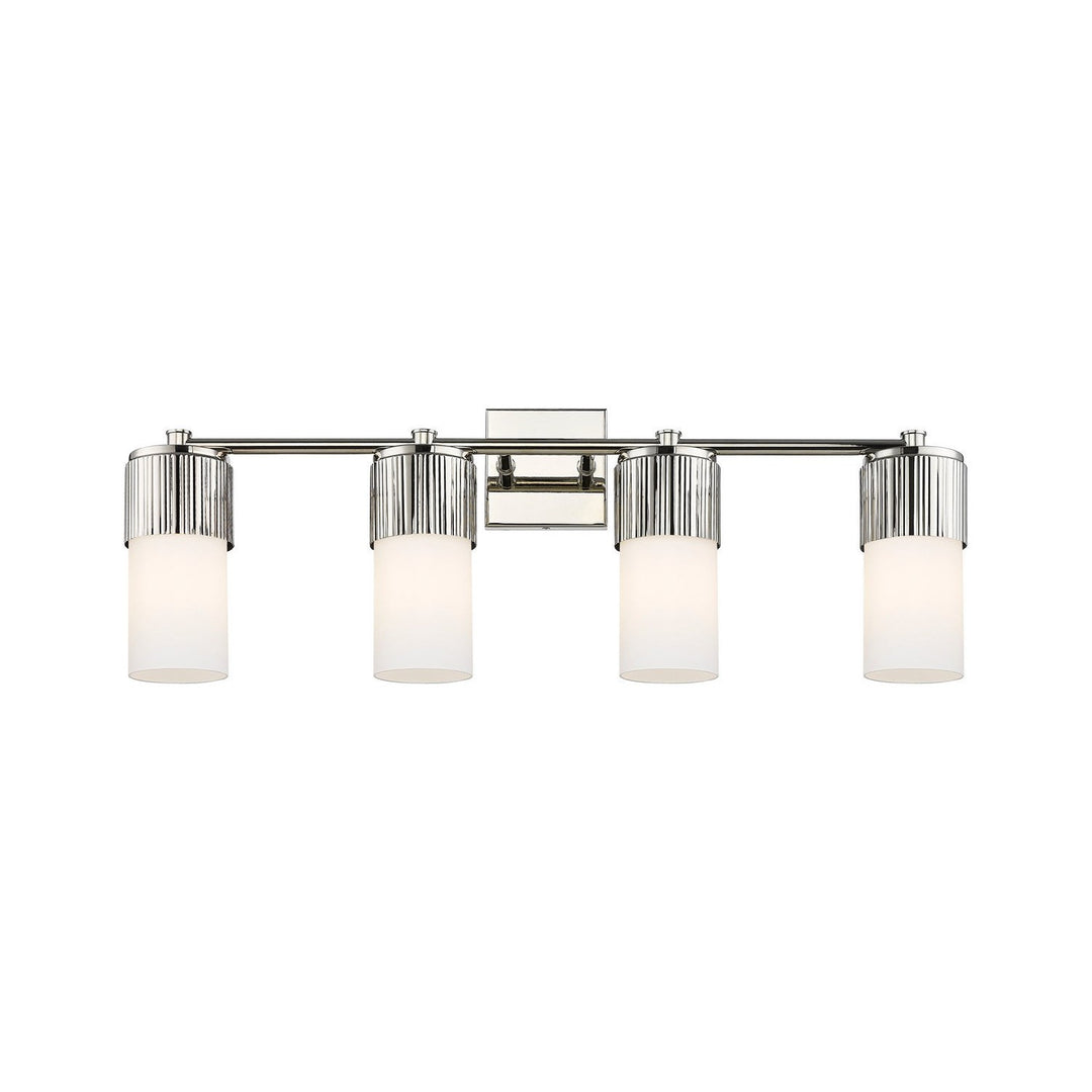 Innovations Downtown Urban 428-4W-PN-G428-7WH Bath Vanity Light 31 in. wide - Polished Nickel