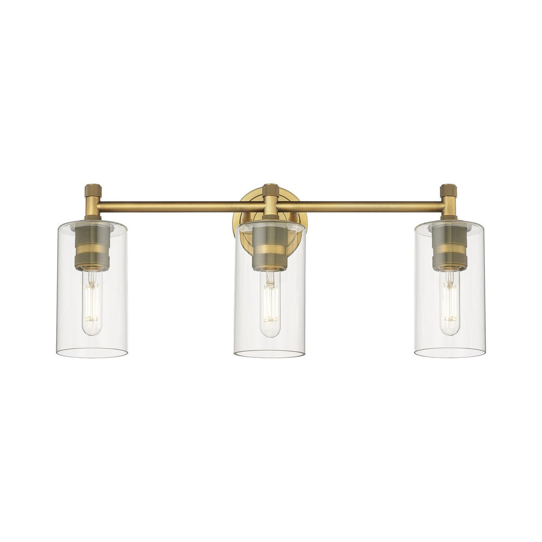 Innovations Downtown Urban 434-3W-BB-G434-7CL Bath Vanity Light 24 in. wide - Brushed Brass