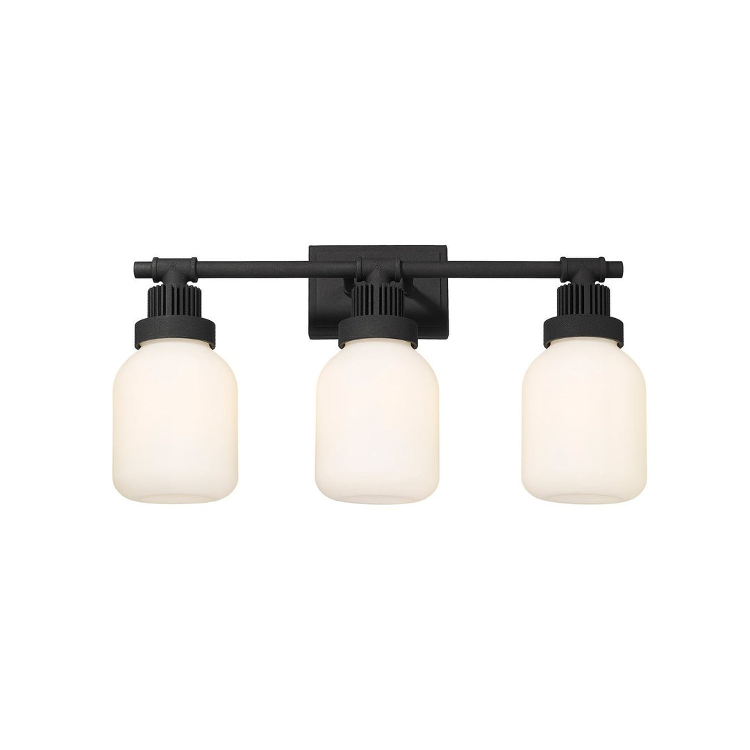 Innovations Downtown Urban 472-3W-TBK-G472-6WH Bath Vanity Light 24 in. wide - Textured Black