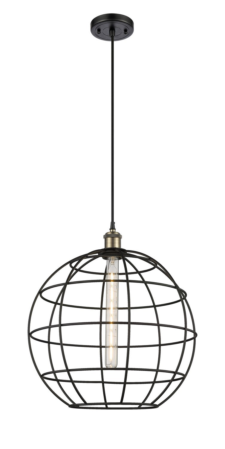 Innovations Ballston 516-1P-BAB-CE-16-BK Pendant Light - Black Antique Brass