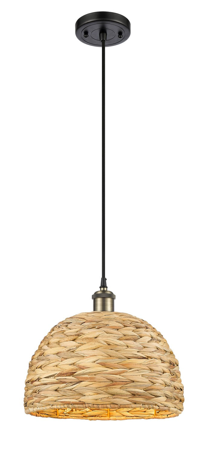 Innovations Downtown Urban 516-1P-BAB-RBD-12-NAT Pendant Light - Black Antique Brass