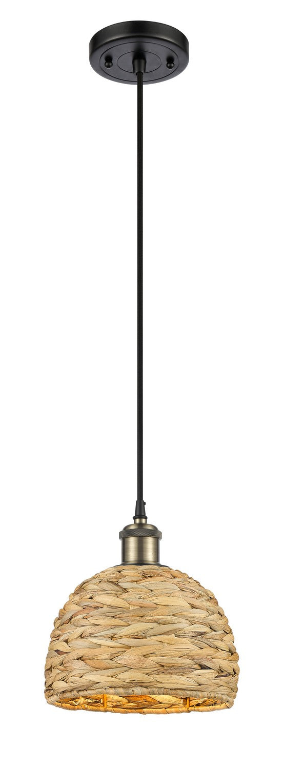 Innovations Downtown Urban 516-1P-BAB-RBD-8-NAT Pendant Light - Black Antique Brass