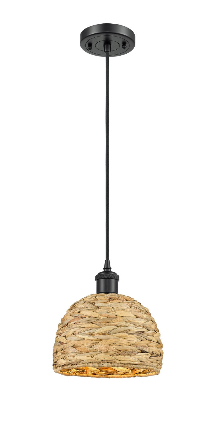 Innovations Downtown Urban 516-1P-BK-RBD-8-NAT Pendant Light - Matte Black