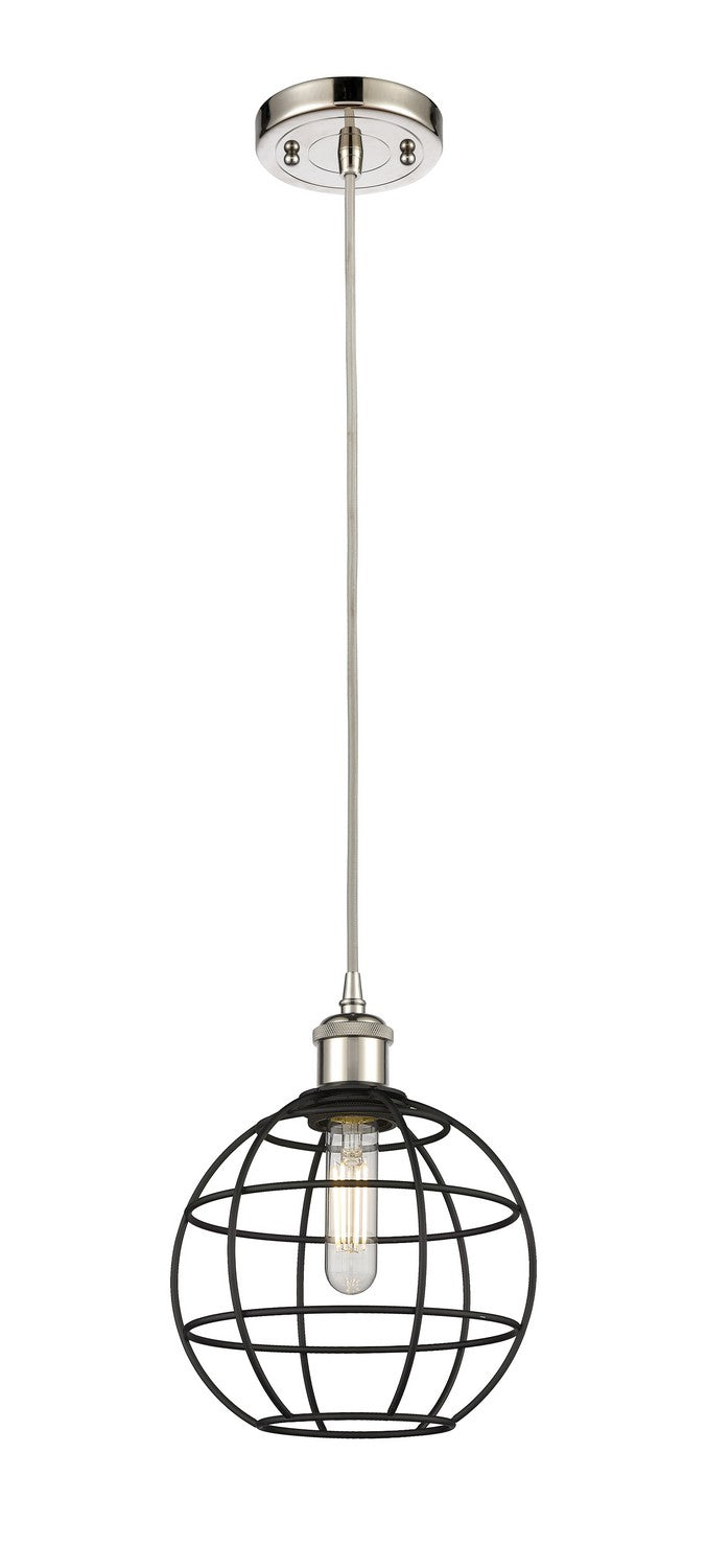 Innovations Ballston 516-1P-PN-CE-8-BK Pendant Light - Polished Nickel