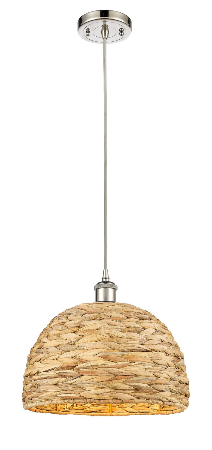 Innovations Downtown Urban 516-1P-PN-RBD-12-NAT Pendant Light - Polished Nickel