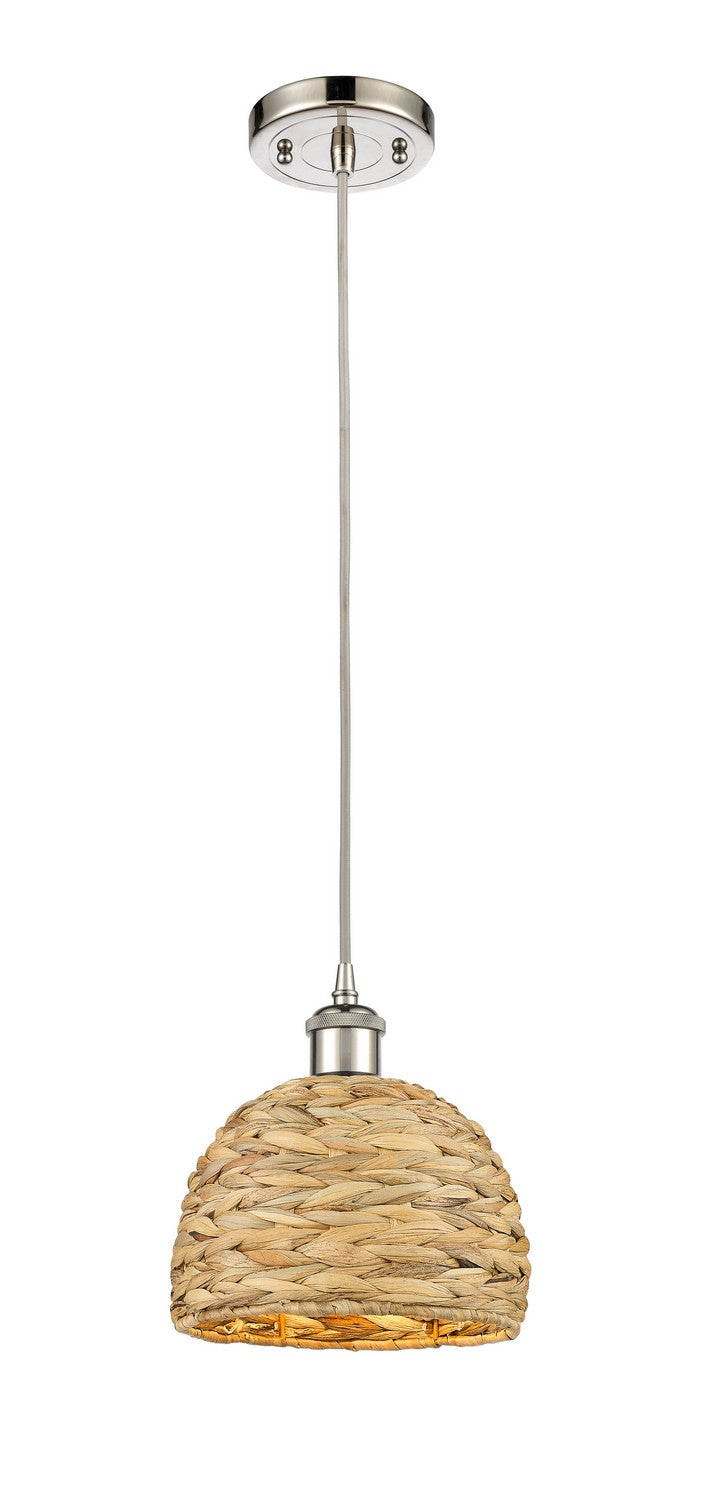 Innovations Downtown Urban 516-1P-PN-RBD-8-NAT Pendant Light - Polished Nickel