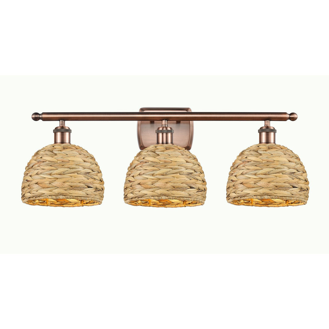 Innovations Downtown Urban 516-3W-AC-RBD-8-NAT Bath Vanity Light 28 in. wide - Antique Copper