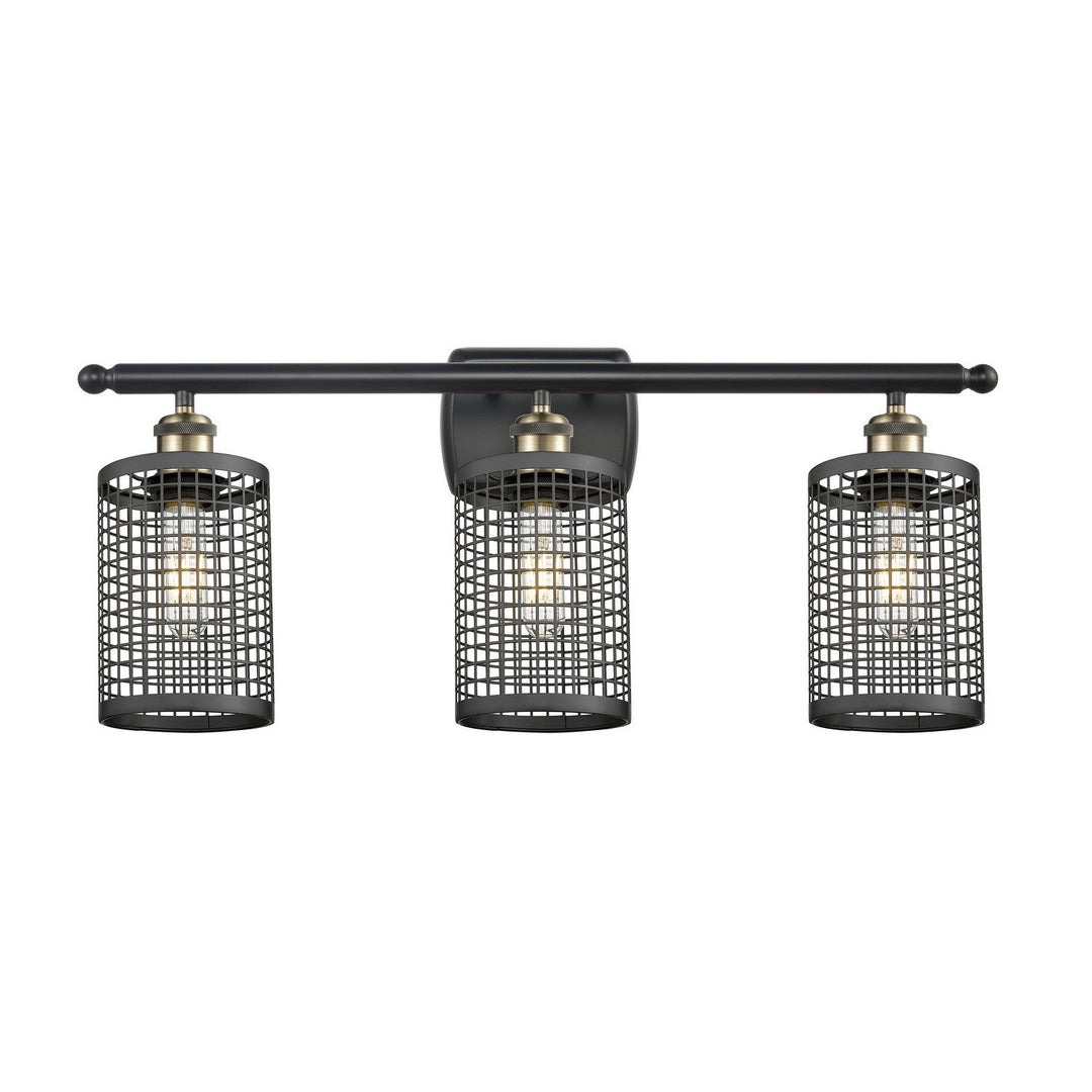 Innovations Downtown Urban 516-3W-BAB-M18-BK Bath Vanity Light 26 in. wide - Black Antique Brass