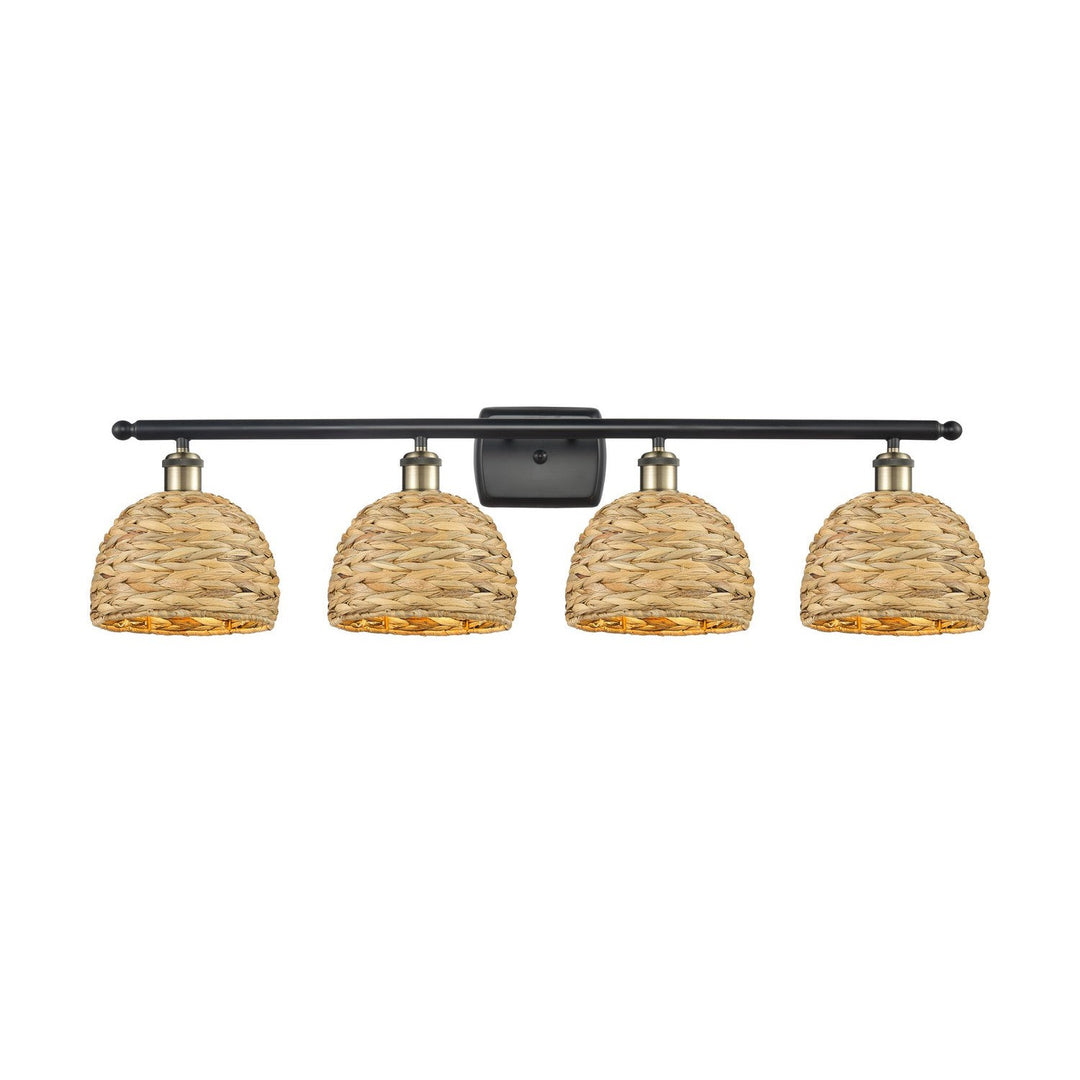 Innovations Downtown Urban 516-4W-BAB-RBD-8-NAT Bath Vanity Light 38 in. wide - Black Antique Brass